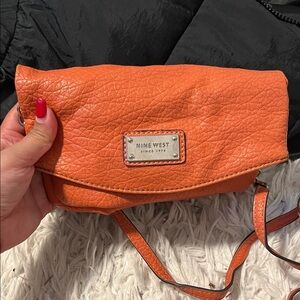 Nine West Vibrant Orange Clutch